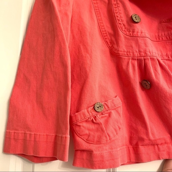 Personal Identity Coral Jacket Double Breasted Blazer 3/4 Length Sleeve sz Small - Picture 4 of 9